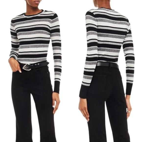 Frame Denim Tops - NWT Frame Denim Panel Stripe Crew Long Sleeve Top